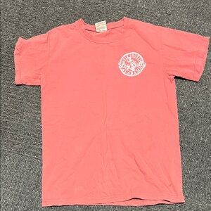 Comfort Colors Coral Short Sleeve Tee with White Chest Emblem